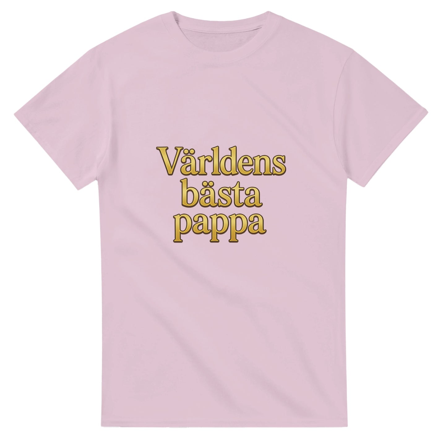 T-shirt med guldfärgad text 'Världens bästa pappa' i lyxig serif-font för en pampig känsla.