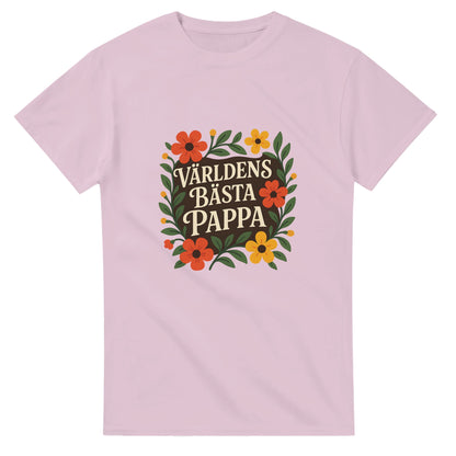 Luftig t-shirt med blommig inramning, perfekt för världens bästa pappa. Visa kärlek med stil!
