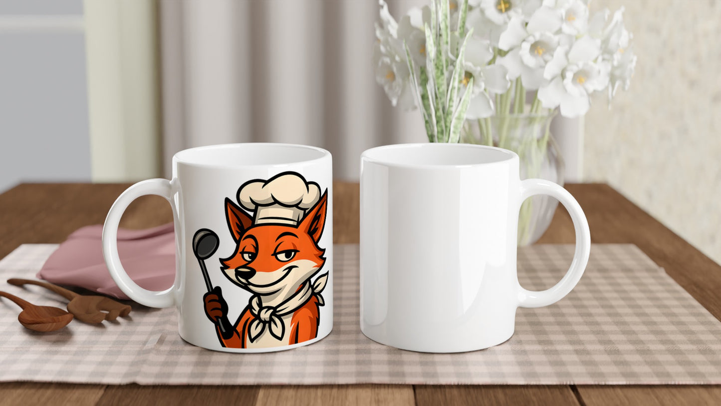 Kockmugg med räv och slev, idealisk för skogsälskande kockar!