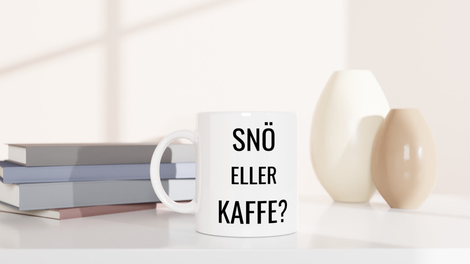 Snöproblem - den perfekta kombinationen av snö och kaffe för vintermorgnar.