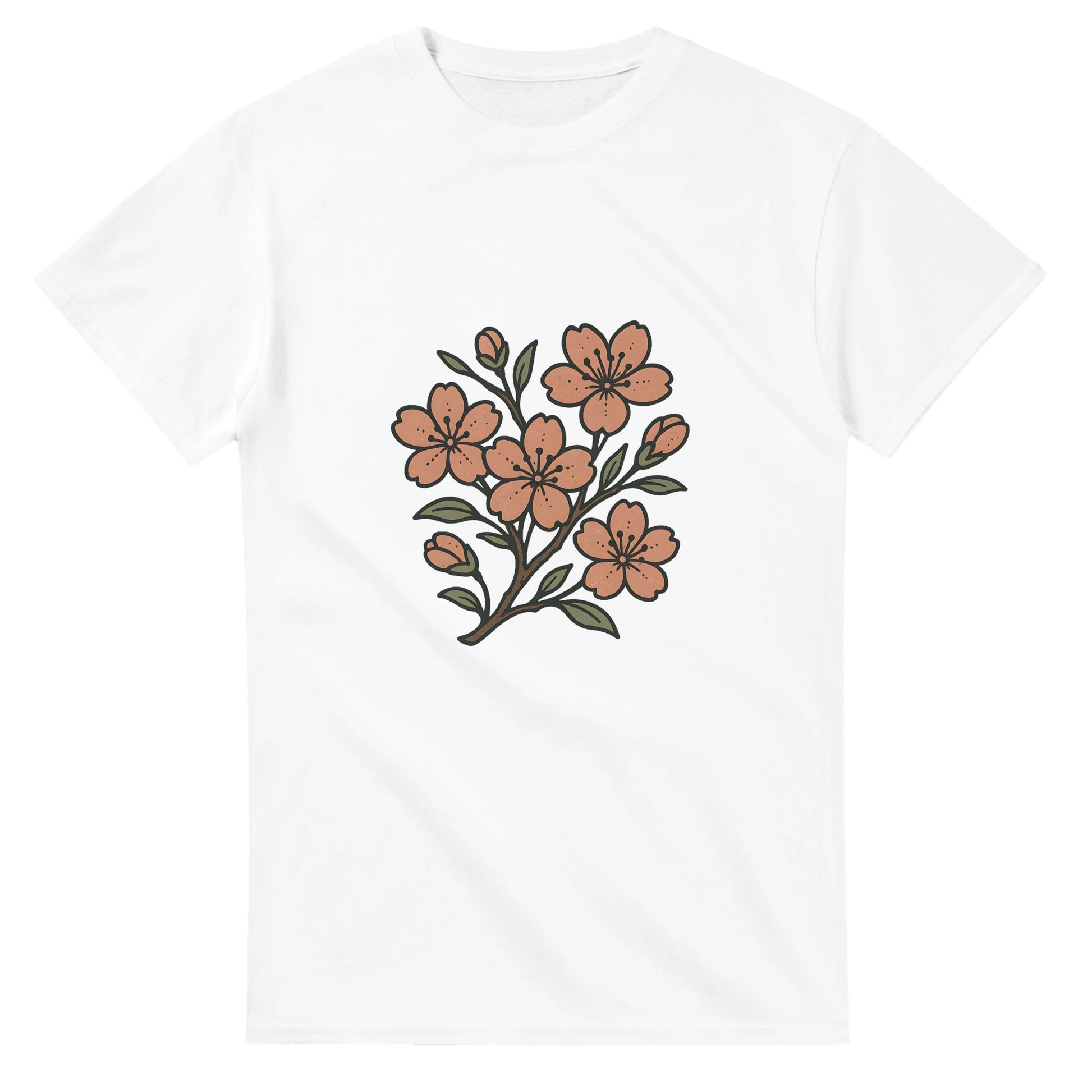 T-shirt med japansk inspiration och körsbärsblommor i vintage-stil. Skapa harmoni med denna unika design.