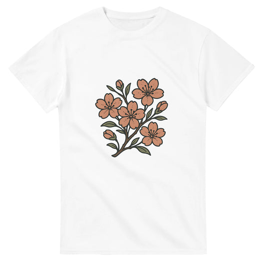 T-shirt med japansk inspiration och körsbärsblommor i vintage-stil. Skapa harmoni med denna unika design.