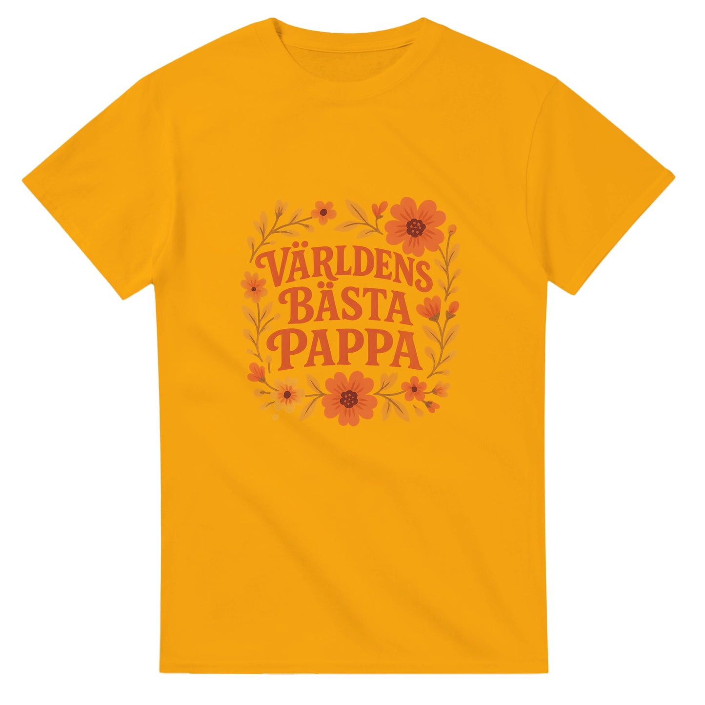 T-shirt med blommig hyllning till pappa. Färgglada blommor omger texten världens bästa pappa. Perfekt kärleksfull gåva!