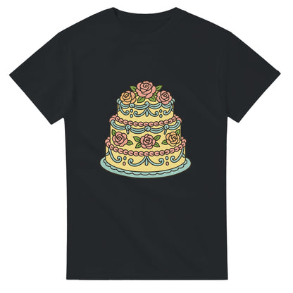 Pastellfestival på Fatet t-shirt - Färgglad retro tårta med pastellfärgade rosor och dekorationer. En riktig ögonfångare!