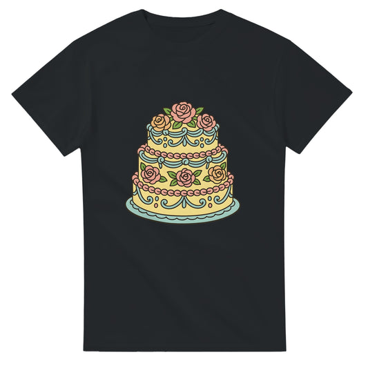 Pastellfestival på Fatet t-shirt - Färgglad retro tårta med pastellfärgade rosor och dekorationer. En riktig ögonfångare!