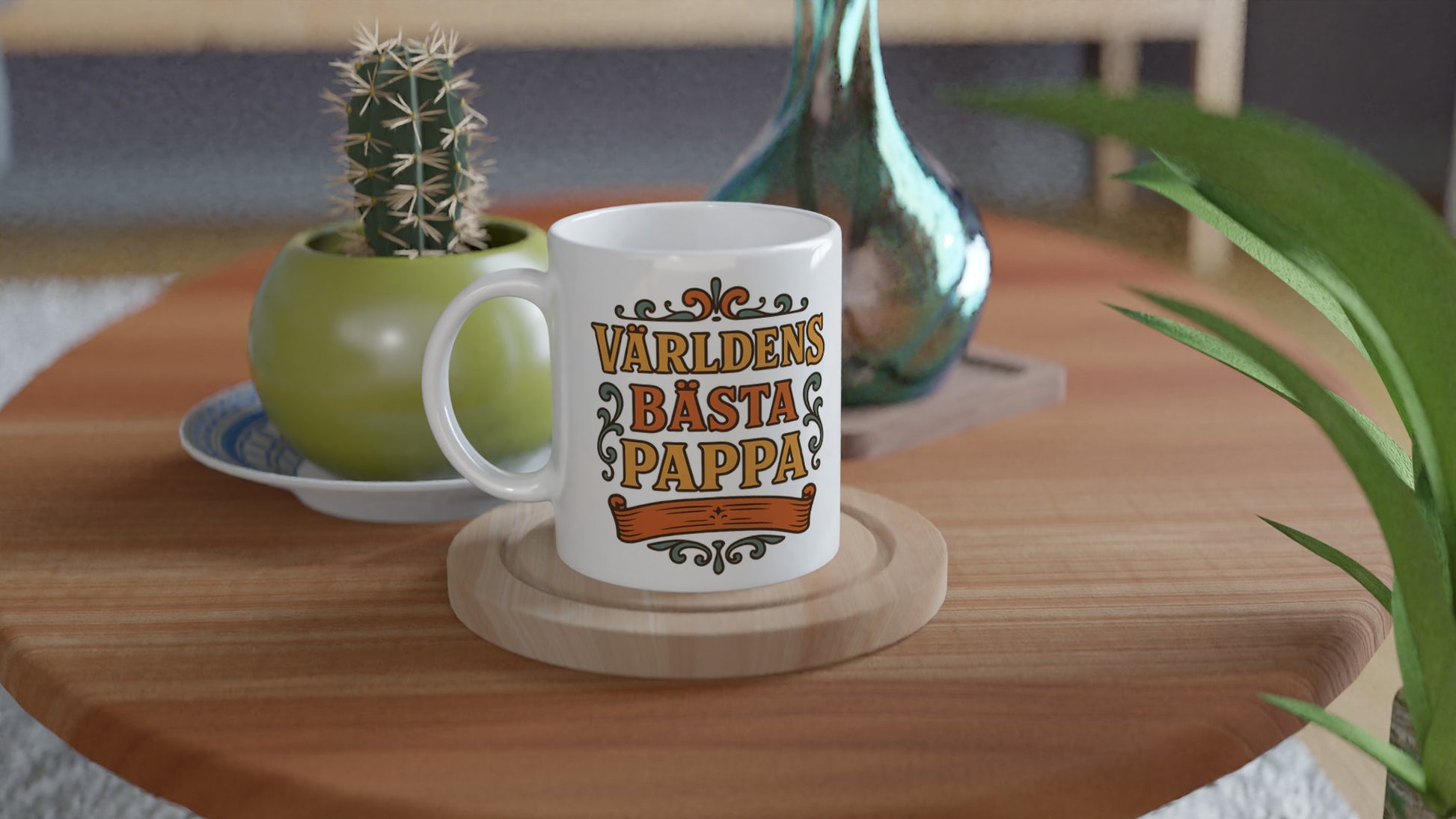 Mugg i vintage stil för pappor som älskar nostalgi. Hylla världens bästa pappa med detta tidlösa pappaporslin.