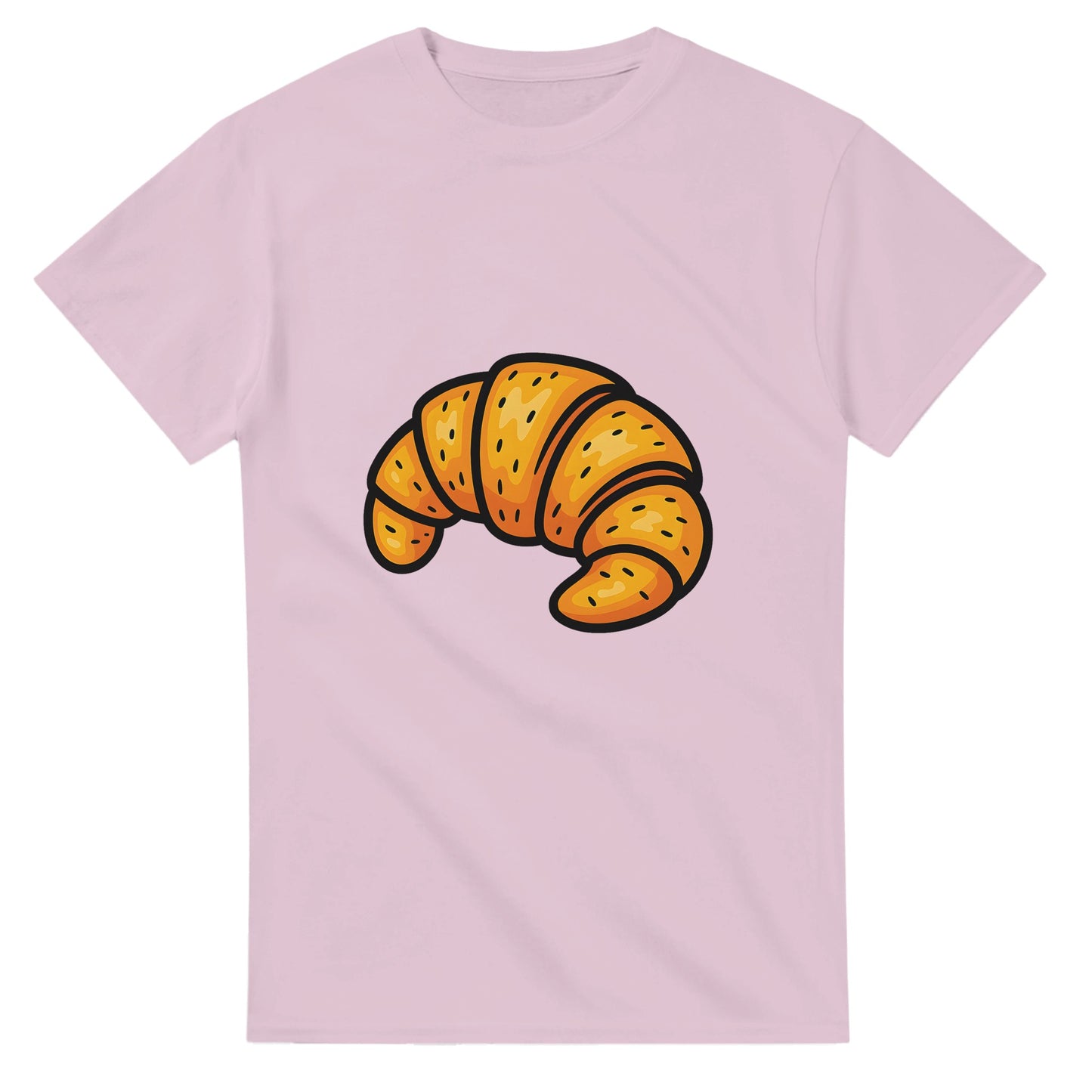 T-shirt med gyllene croissant-motiv för brunchälskaren. Konstnärlig och trendig.