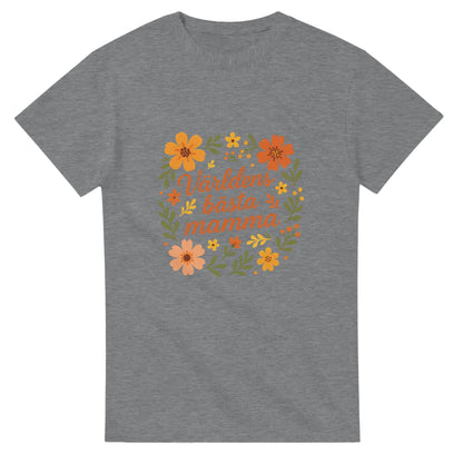 Blommig T-shirt för världens bästa mamma. Luftig design med varm hälsning. Perfekt gåva till morsdag!