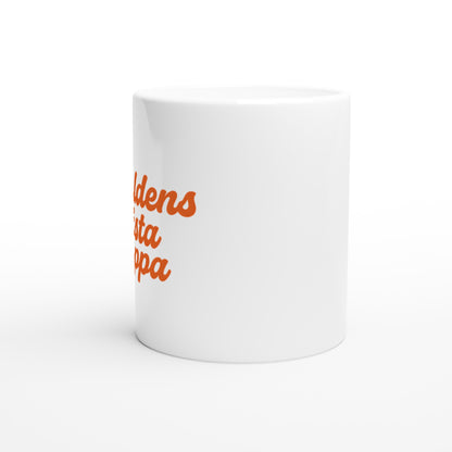 Mugg Retro orange: Världens bästa pappa i lekfull font och varm orange färg. Perfekt för nostalgikern.