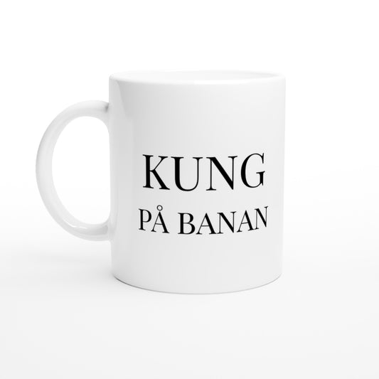 Mugg med rolig och upplyftande design för padelkungar. Perfekt för kaffe och självförtroende på banan.