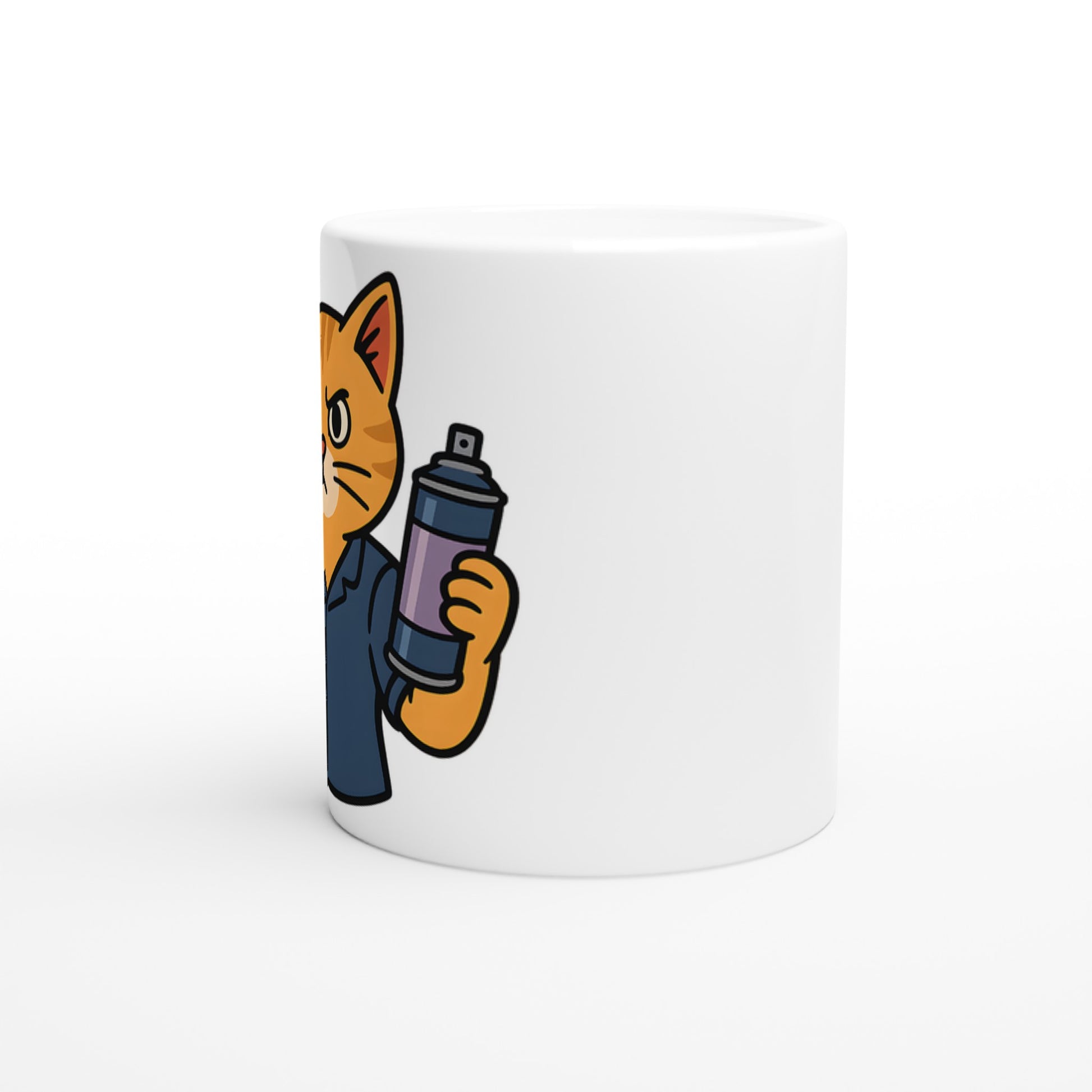 Mugg med katt frisör, sax och hårspray för en purrfekt stylingsession.