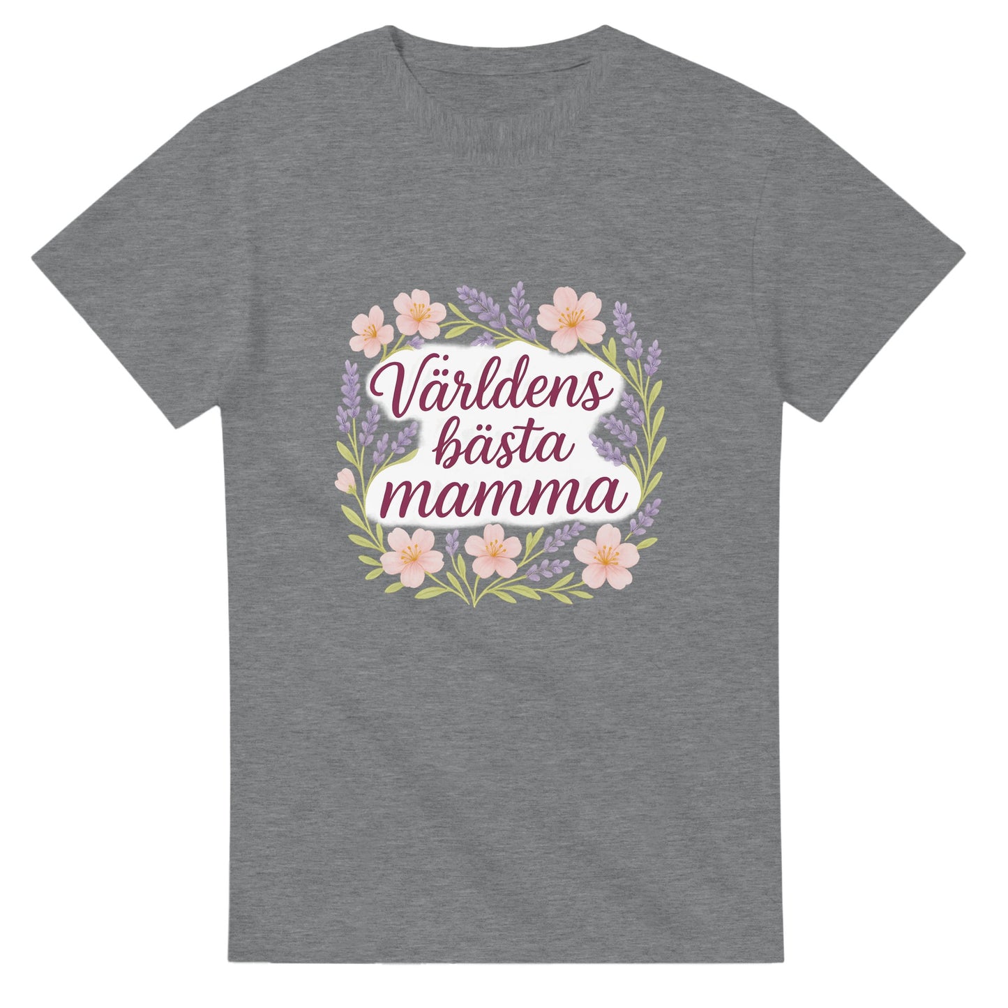 Mjuk T-shirt med blommigt mönster för den bästa mamman. Perfekt balans mellan text och bild.