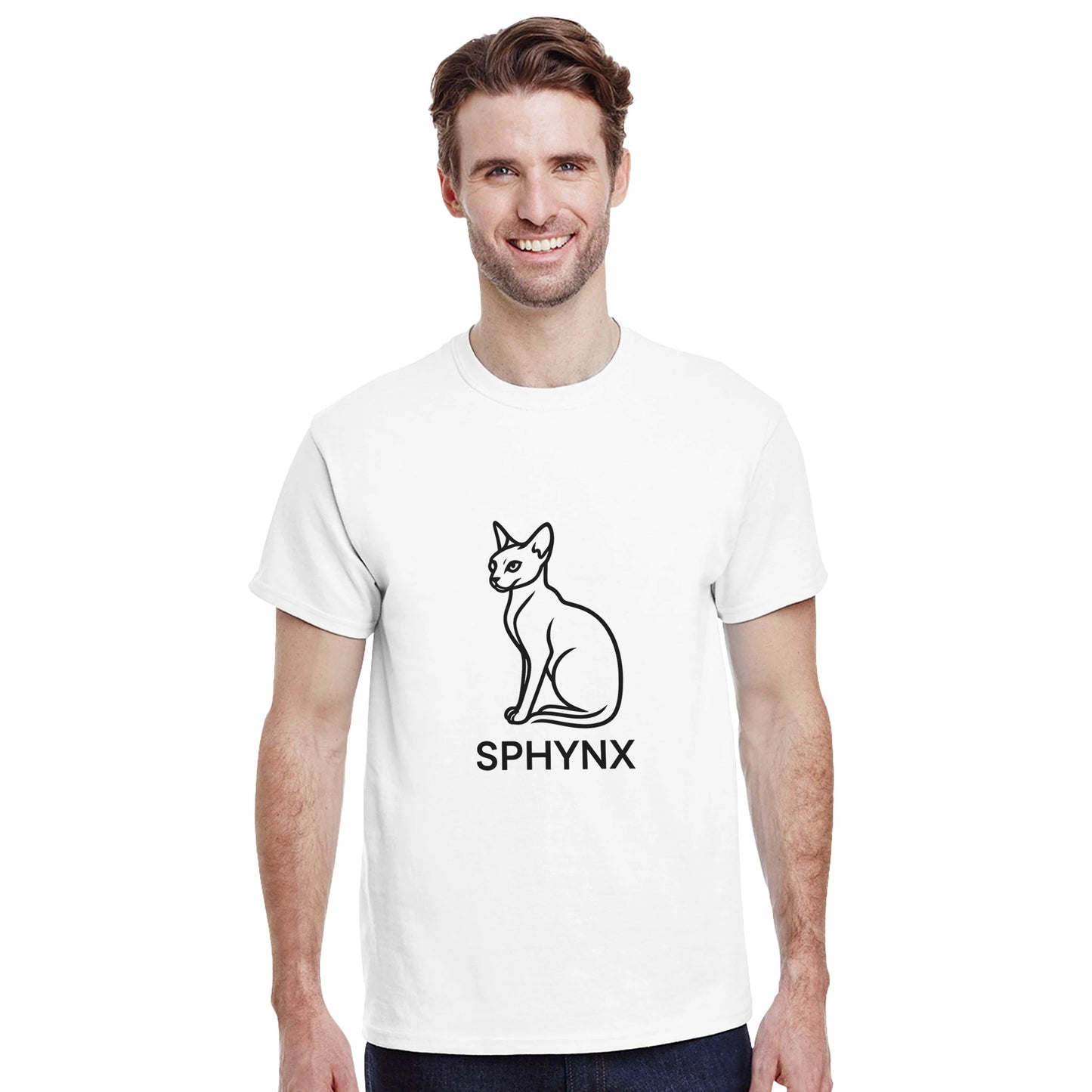 Sphynx-katt i minimalistisk design, perfekt för stilmedvetna.