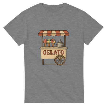 Svalkande vintage gelato-illustration på italiensk charmig t-shirt. Perfekt för sommardagar!