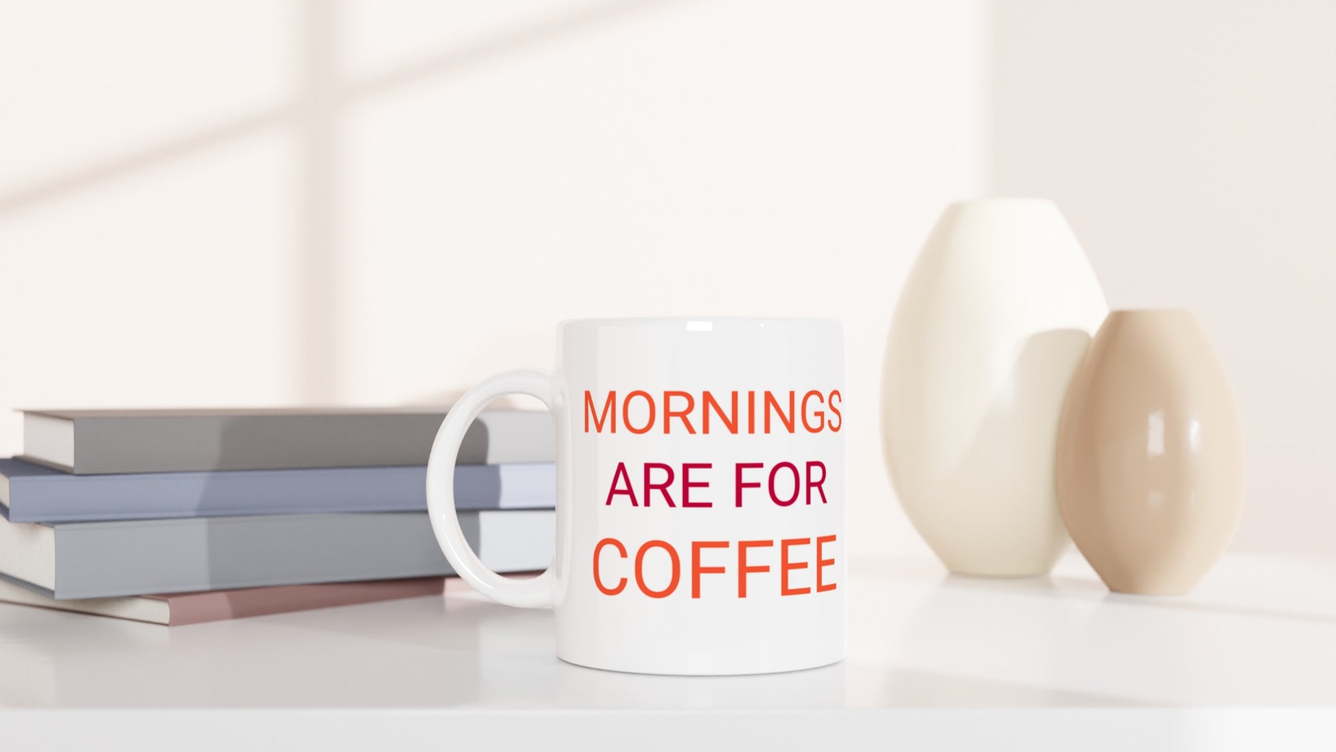 Morgonpepp med rolig text för kaffet.