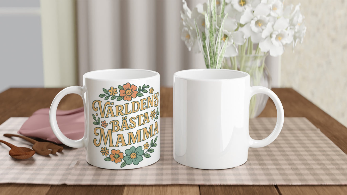 Vintageinspirerad mugg för kaffeälskande mamma. Perfekt present till världens bästa mamma!