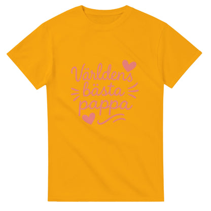 T-shirt med texten 'Världens bästa pappa' i romantisk stil, perfekt för att hylla pappa.