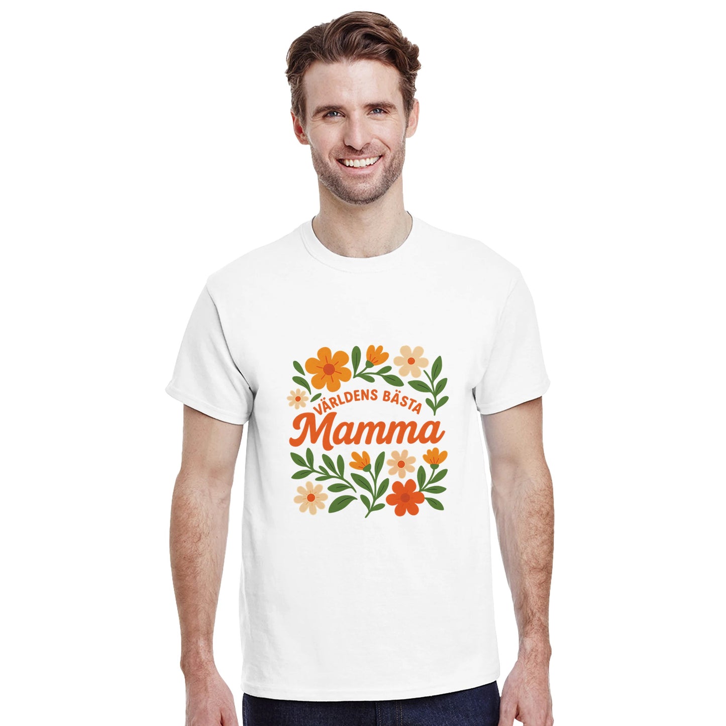 Vackra blommor med kärleksfull hyllning till världens bästa mamma