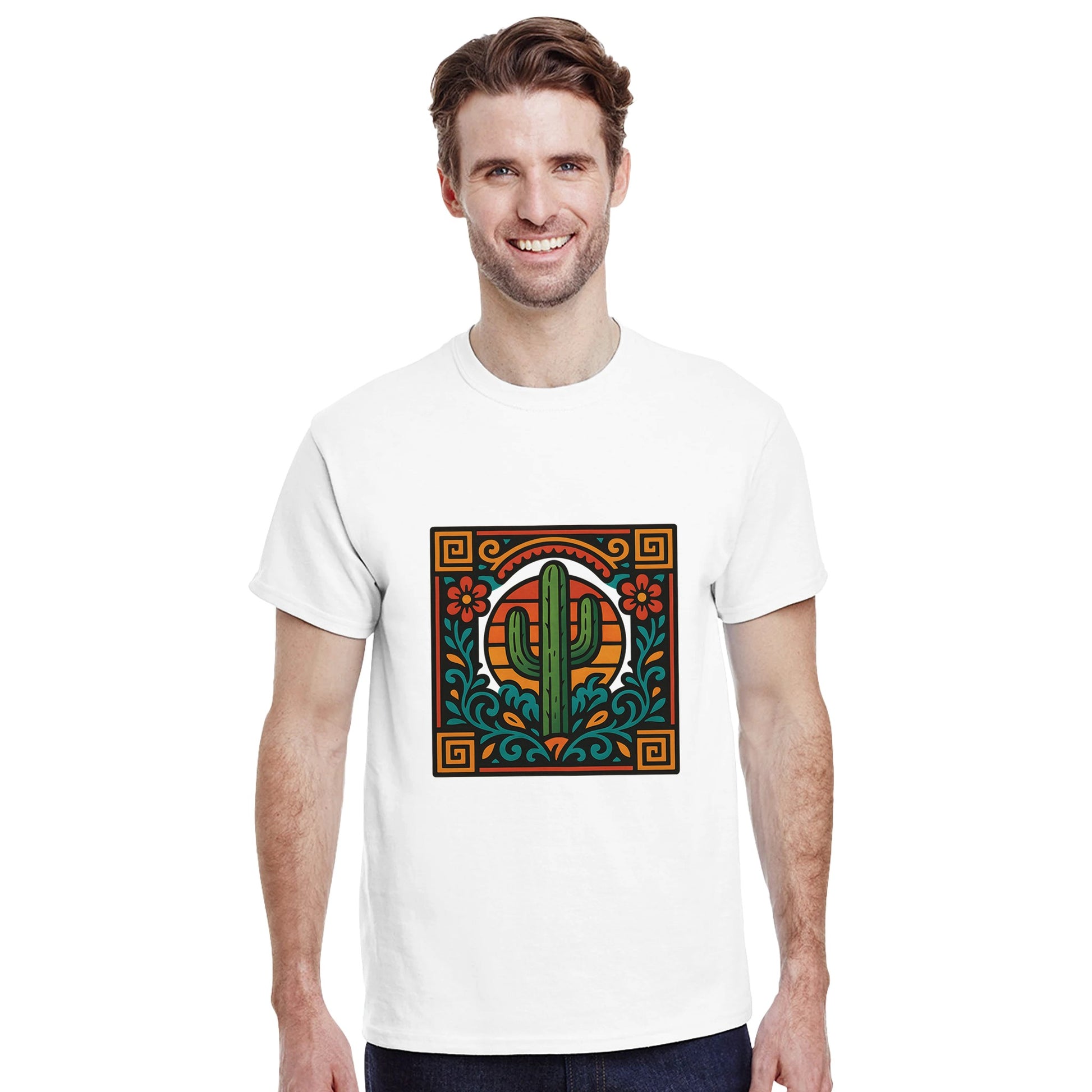 Mexikansk retro charm med kaktusmotiv i starka färger och folkliga detaljer. Upplev Mexiko på nytt!