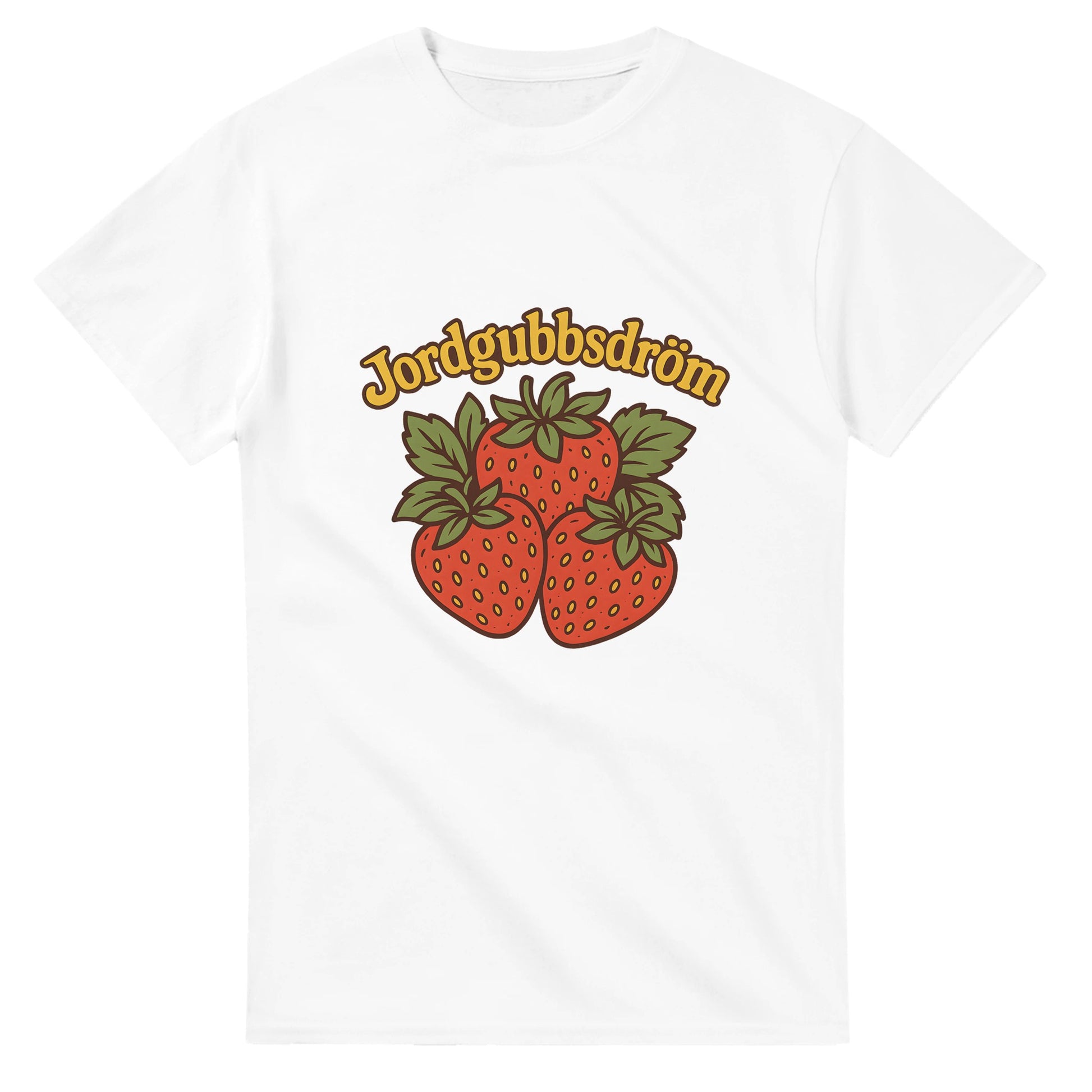 T-shirt med retro jordgubbsmotiv Jordgubbsdröm i lekfull vintage-stil. Färgstarkt och somrigt!
