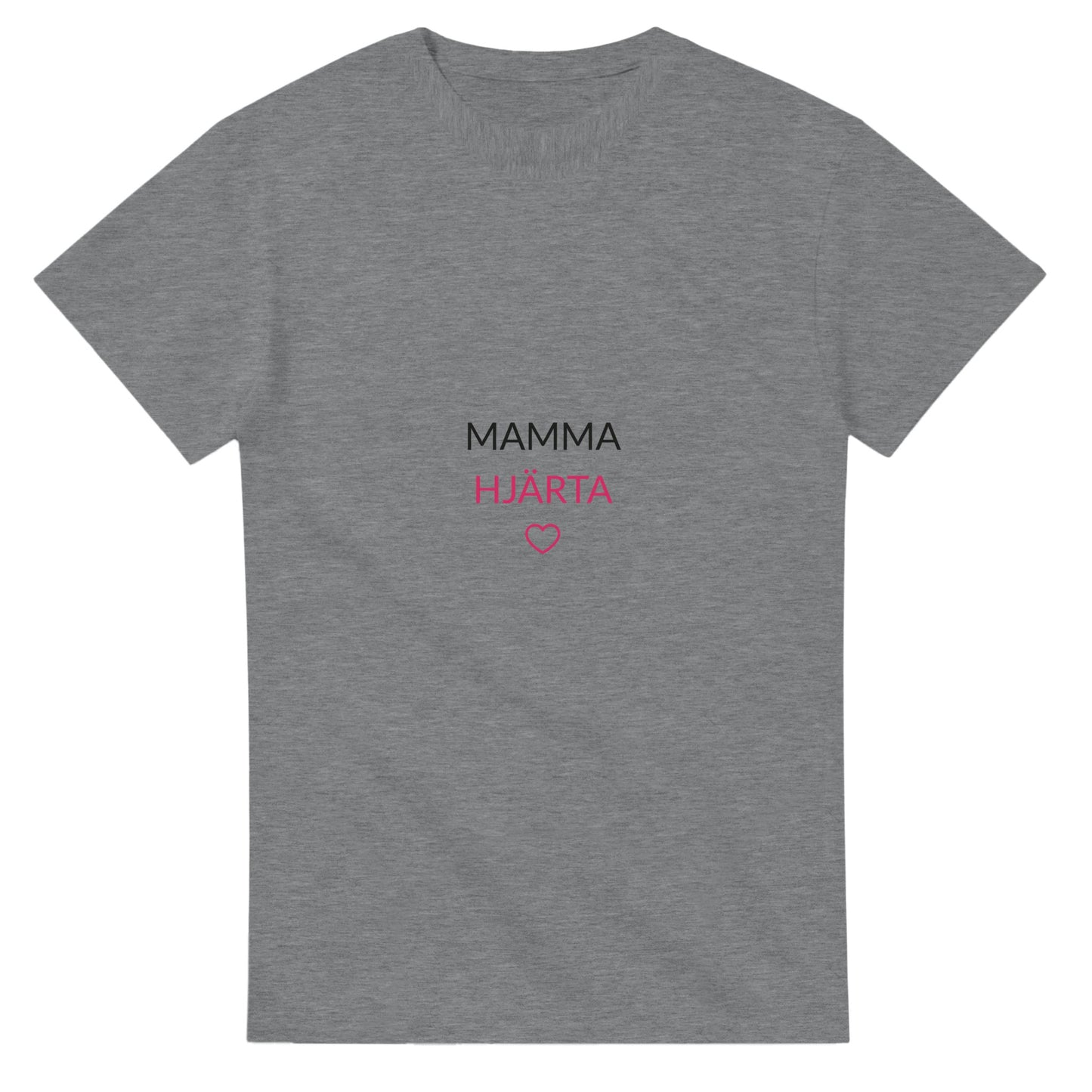 Mammahjärta - enkel och tydlig design med hjärta under texten 'MAMMA HJÄRTA'.