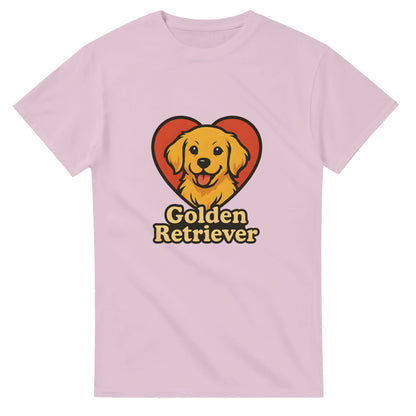 Golden Retriever Kärlek - Söt valp i hjärtform med Golden Retriever-text. Perfekt för retriever-fans!