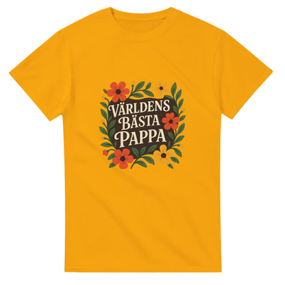 Luftig t-shirt med blommig inramning, perfekt för världens bästa pappa. Visa kärlek med stil!