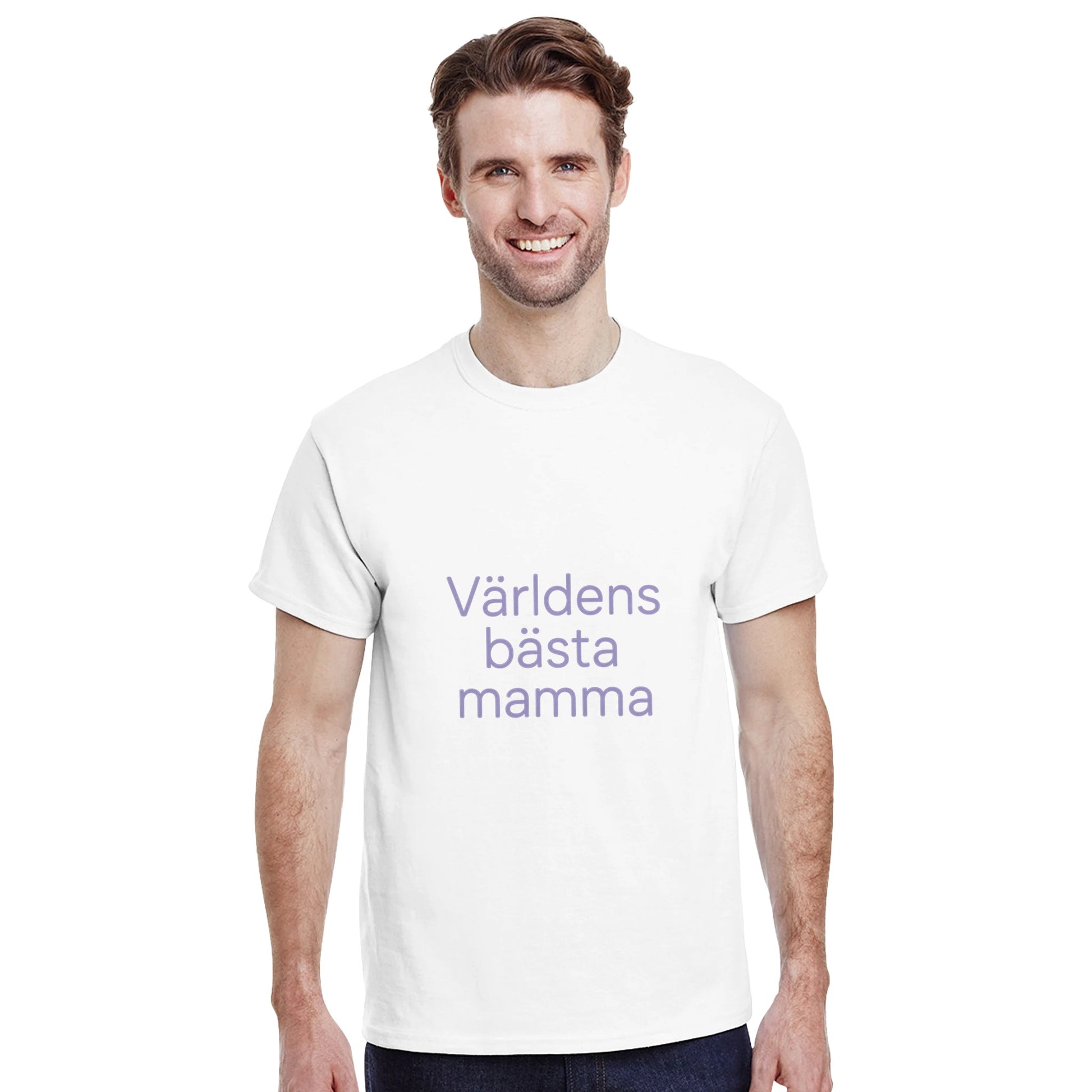 T-shirt med modern text och mild lavendelfärg. För världens bästa mamma! Tidlös stil.