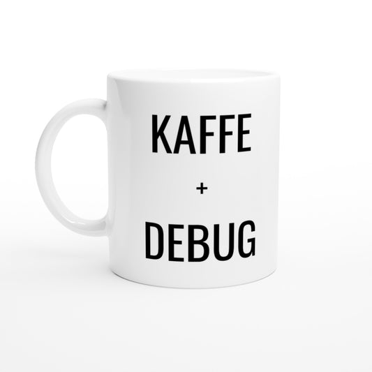 Kaffe och Debug 2 - Nördig mugg för programmeraren som lever på kaffe och debug. Perfekt för långa nätter.
