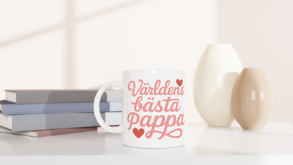 Mugg med romantisk text 'Världens bästa pappa' i mjuka former. Perfekt för kaffeälskaren!