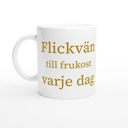 Mugg med romantiskt budskap för frukostälskande flickvänner