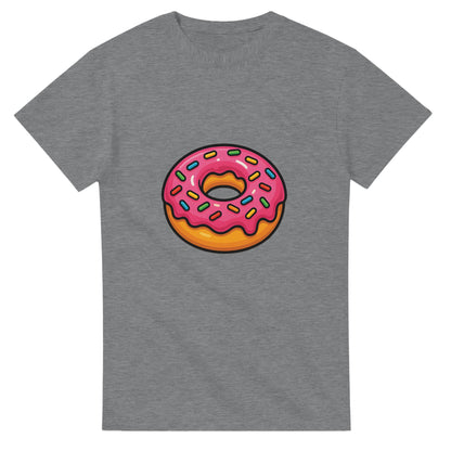 T-shirt med glansig, sockrig donut. Perfekt för fikaälskaren. Färgglad design.