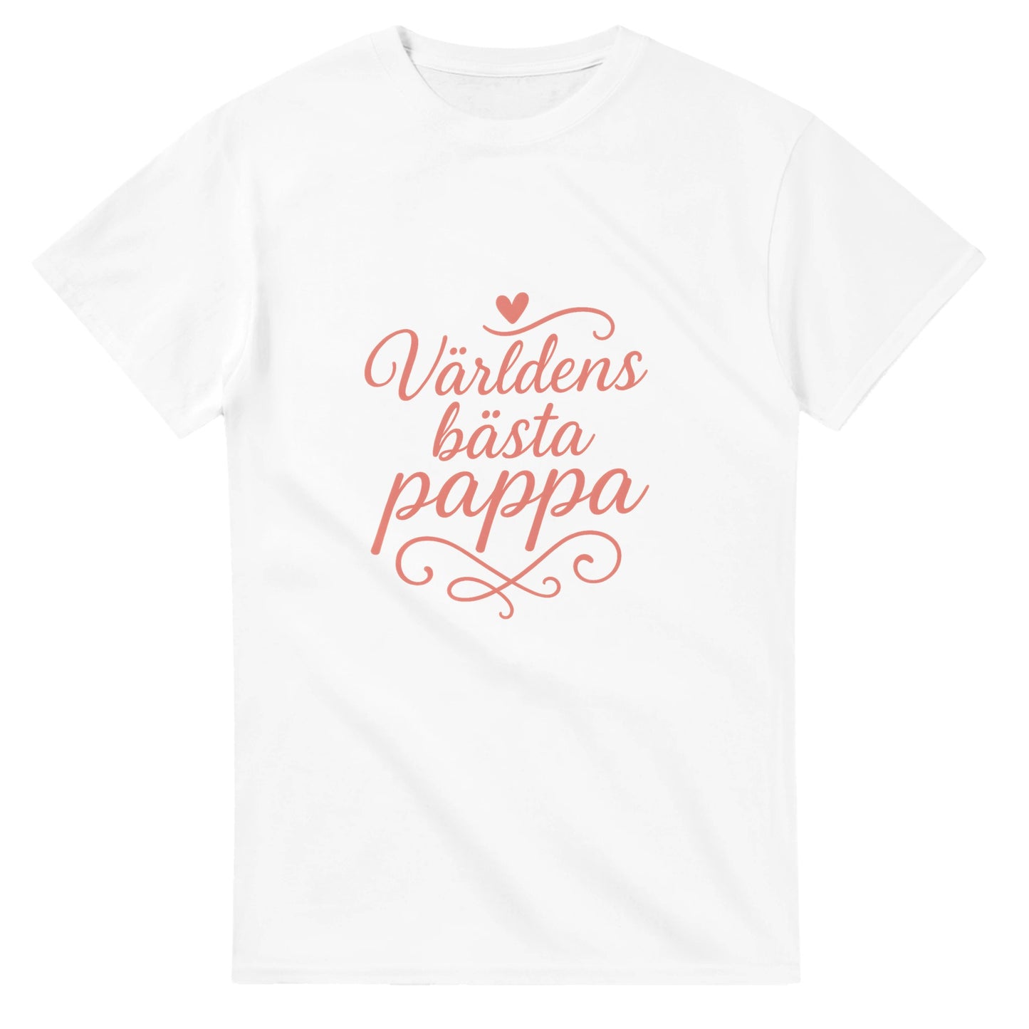 Romantisk T-shirt för pappa, med texten 'Världens bästa pappa' i mjuka, luftiga former. Perfekt för alla fantastiska pappor.