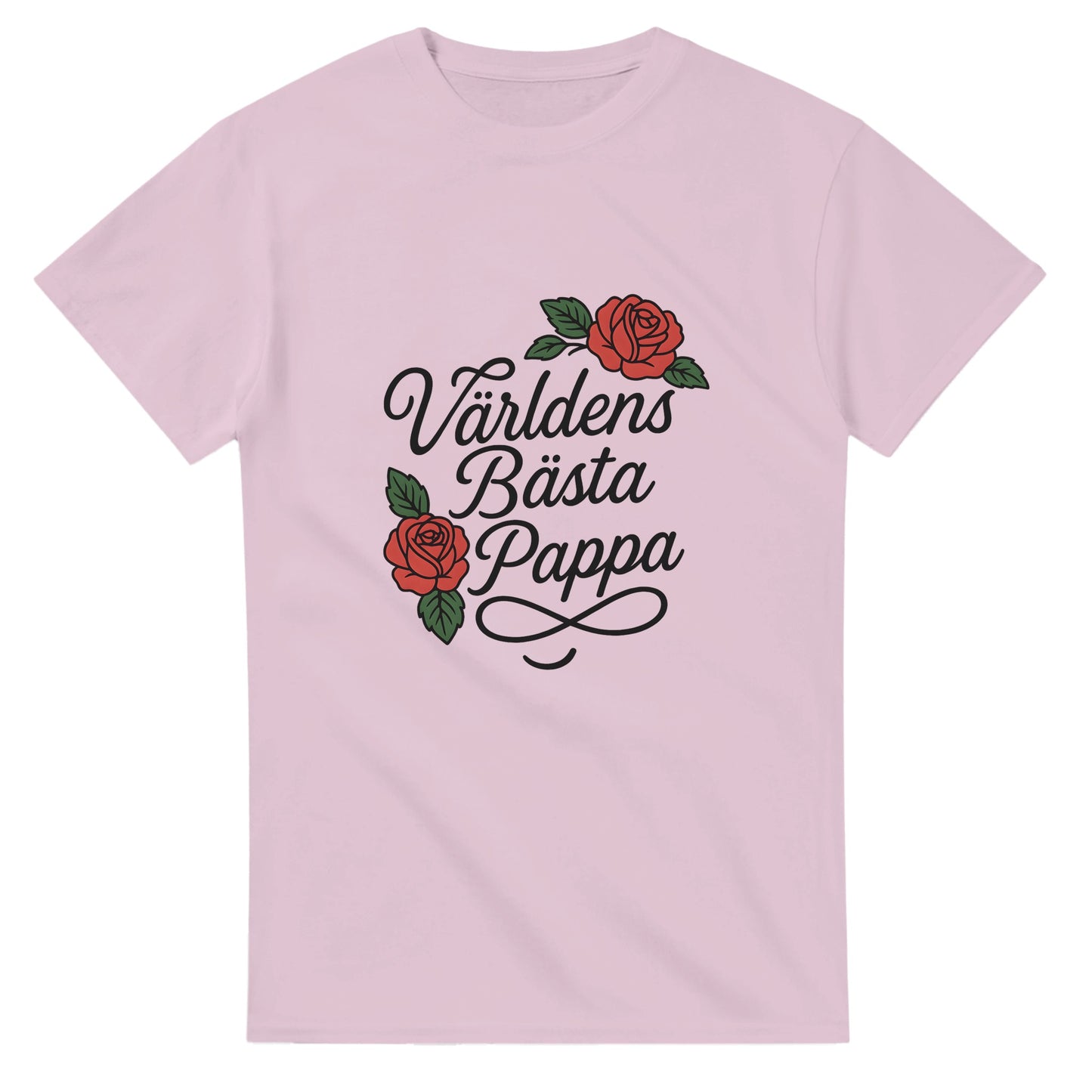 Kärleksfull typografi med mjuka linjer och rosor - perfekt för den stilmedvetna pappan.