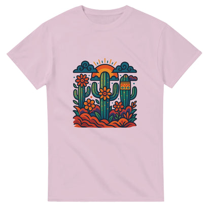 T-shirt med drömsk design av kaktusar och mexikansk folklore. Färgstark och unik.