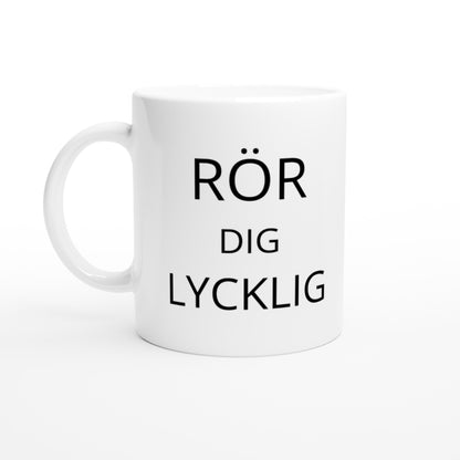 En inspirerande mugg för glädje i köket. Rör Dig Lycklig - för de som älskar att skapa gott.