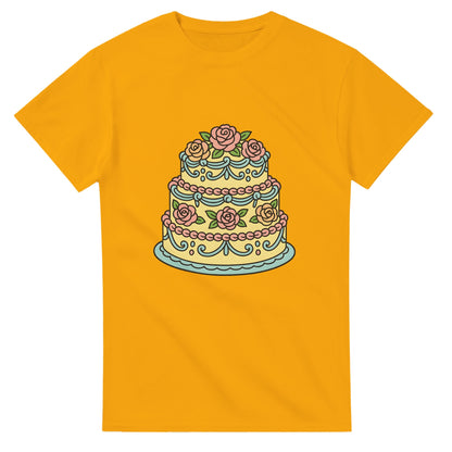 Pastellfestival på Fatet t-shirt - Färgglad retro tårta med pastellfärgade rosor och dekorationer. En riktig ögonfångare!