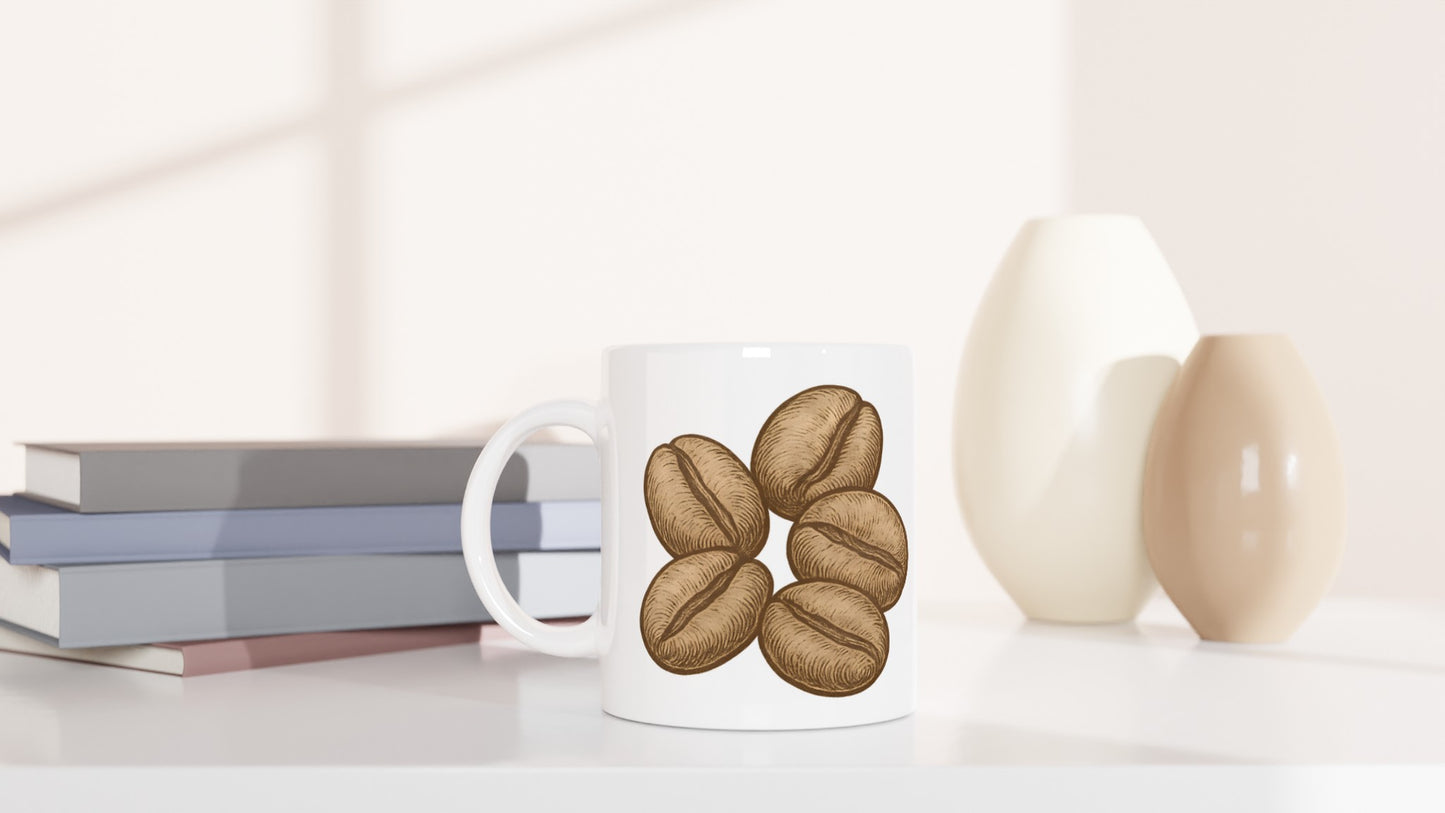 Kaffebönor som konstverk, klassiska detaljer, retro-känsla, unik och stilren design, Mugg Heritage Beans Medley