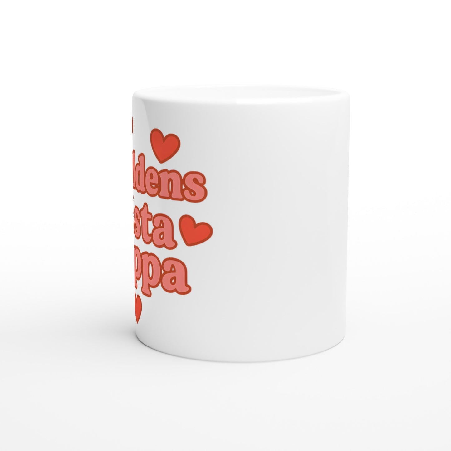 Stilfull mugg med texten 'Världens bästa pappa', romantiskt designad för en överraskning till pappa.