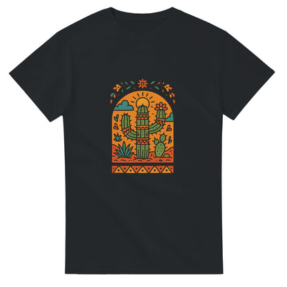T-shirt med kaktusar och folkmotiv från Mexiko. Färgglad och livfull, perfekt för kaktusälskare.