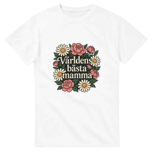 T-shirt med blommigt mönster för att visa mamma kärlek. Perfekt för alla tillfällen.