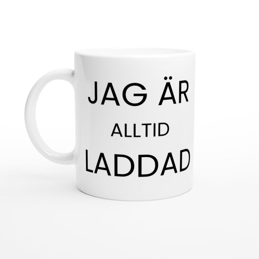 Mugg med elektrikerhumor och arbetsglädje.