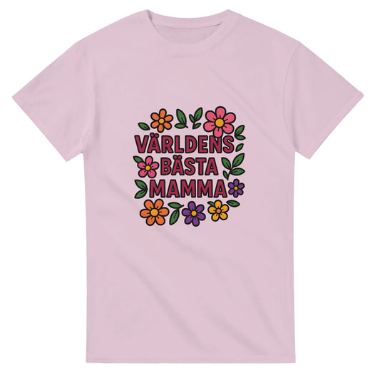 Världens bästa mamma t-shirt med blommig design. Perfekt present till mamma.
