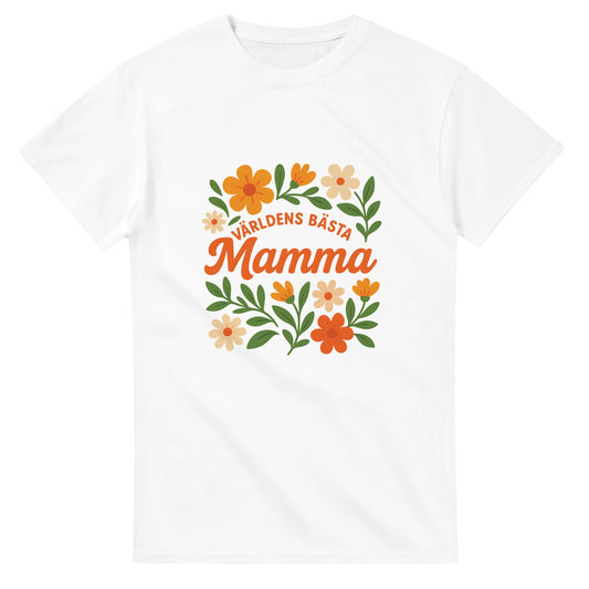 Vackra blommor med kärleksfull hyllning till världens bästa mamma