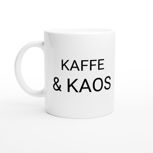 Kaffe och Kaos mugg för sjuksköterskor som behöver balansera kaos och koffein i sin vardag.