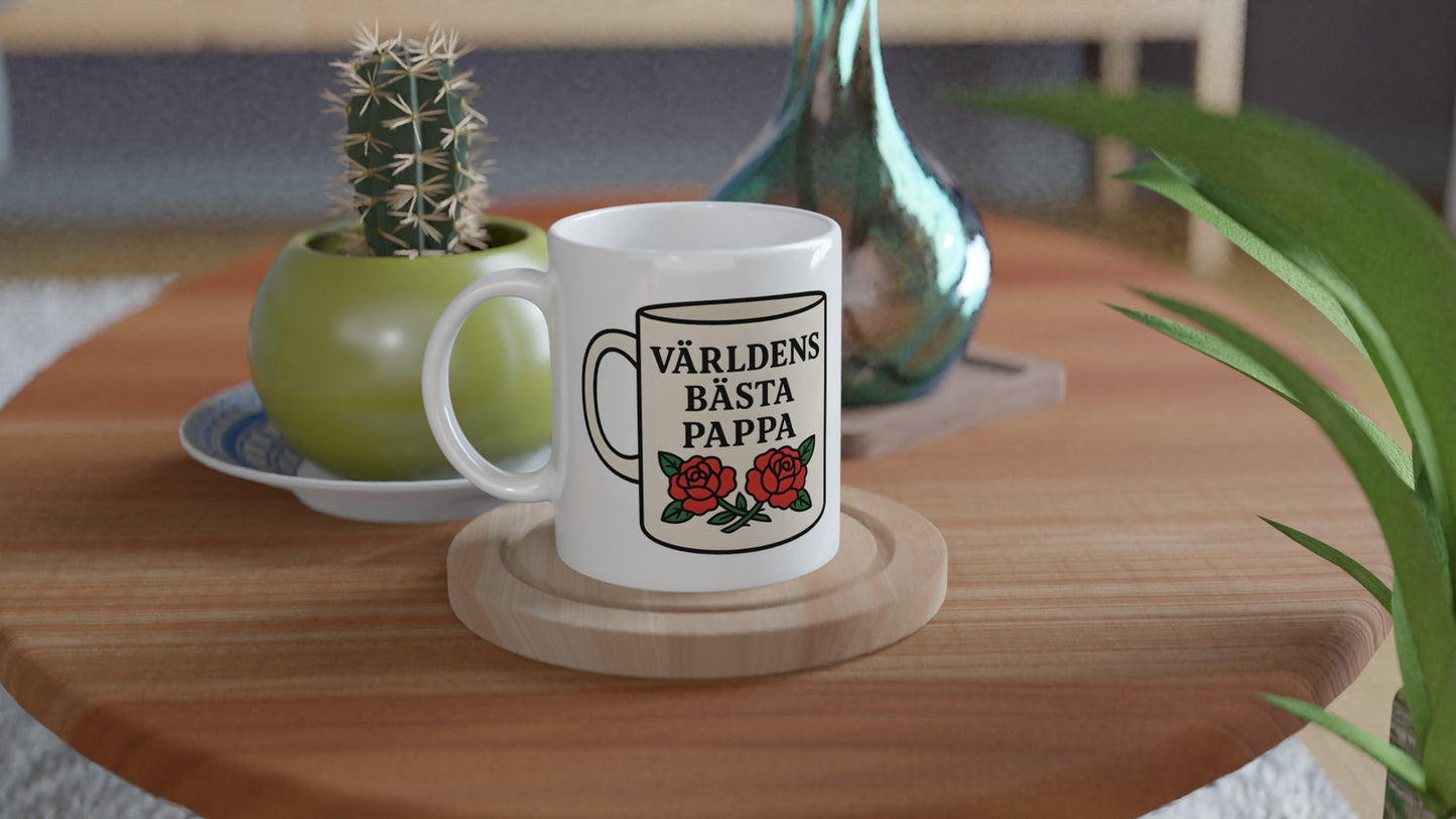 Mugg med budskap och rosor, perfekt present för världens bästa pappa. Stilfull och unik!