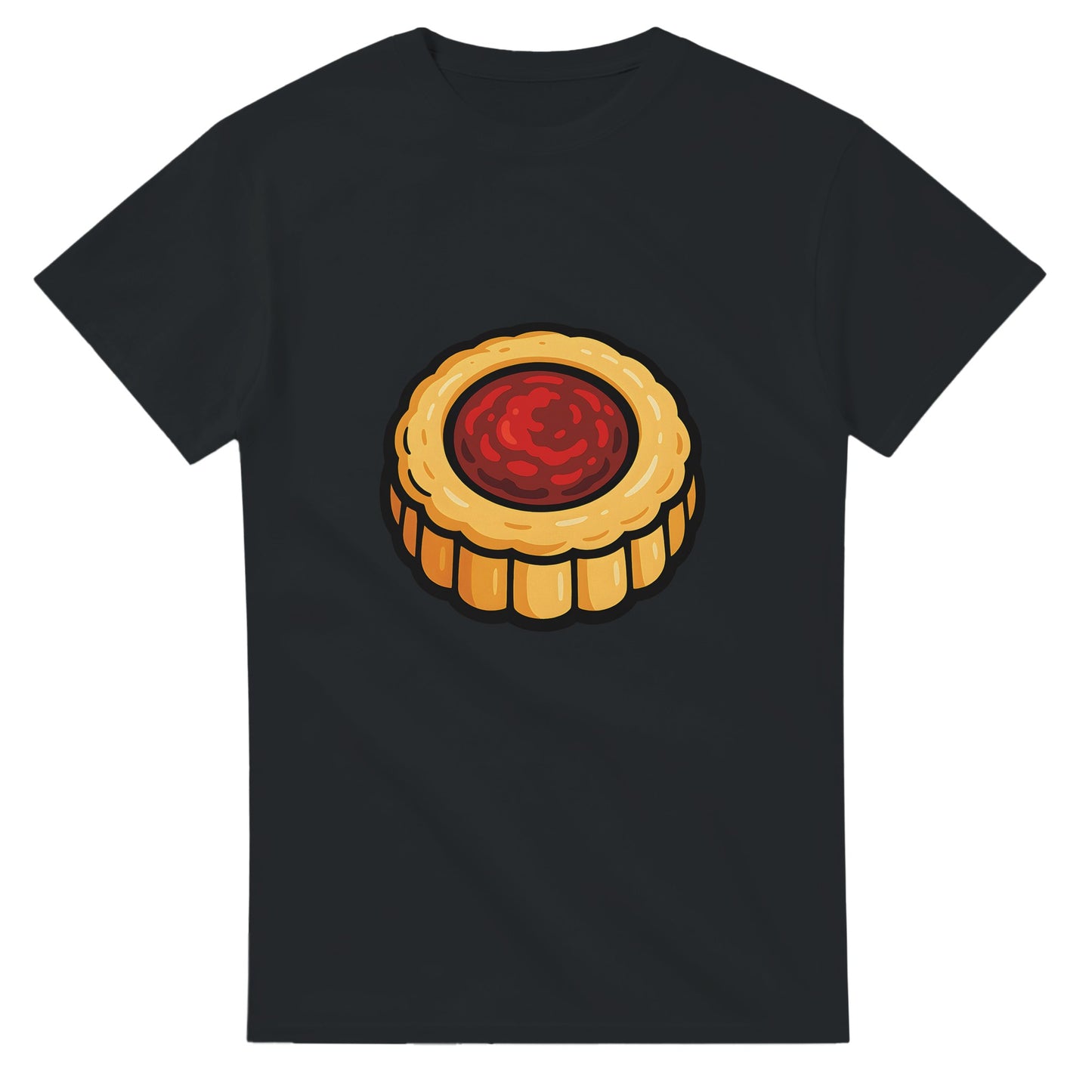 T-shirt med charmig hallongrotta, perfekt för fikastunder. Visa din kärlek för hallongrottor med denna harmoniska design.
