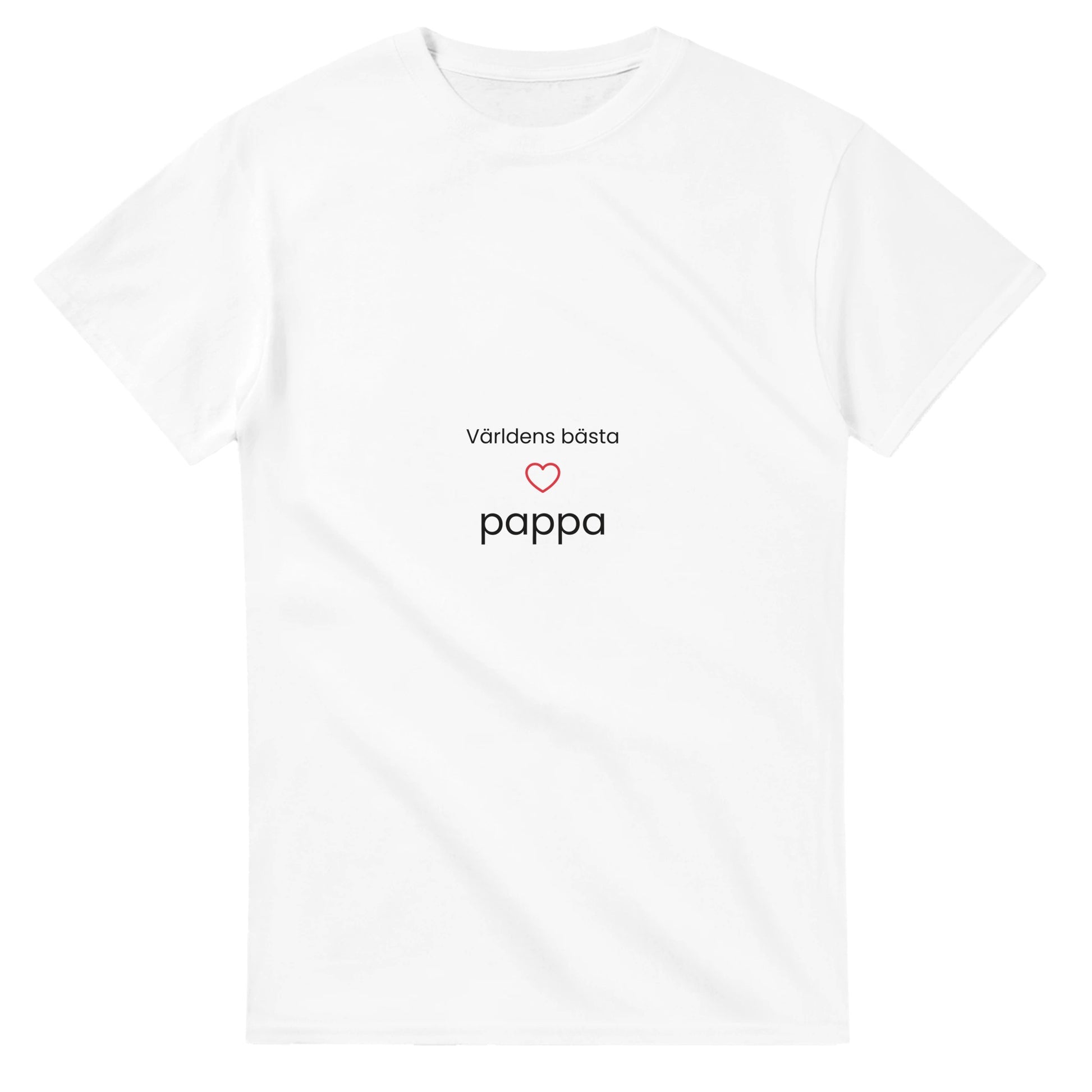 Stilfull t-shirt för stolta pappor med hjärtat i centrum, ett tydligt budskap och kärlek till pappa.