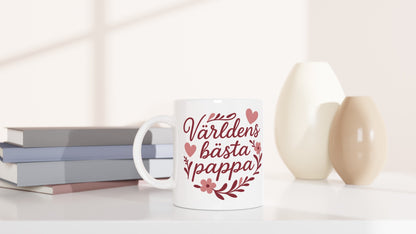 Mugg för pappa med 'Världens bästa pappa' i romantisk och elegant design, perfekt för alla tillfällen.