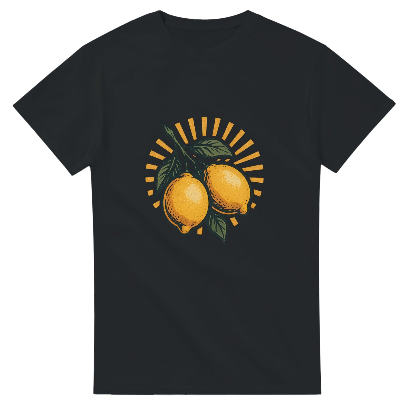 T-shirt med vintage citron och solmotiv - perfekt för en italiensk sommar.